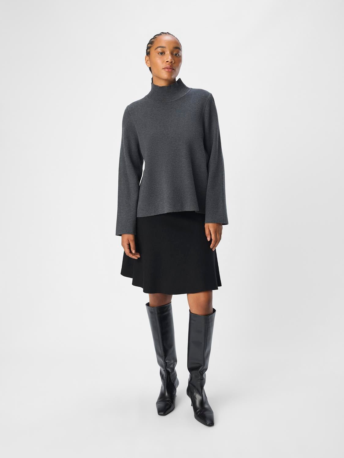 OBJREYNARD Pullover - Dark Grey Melange - VERO MODA & VILA Bergvik
