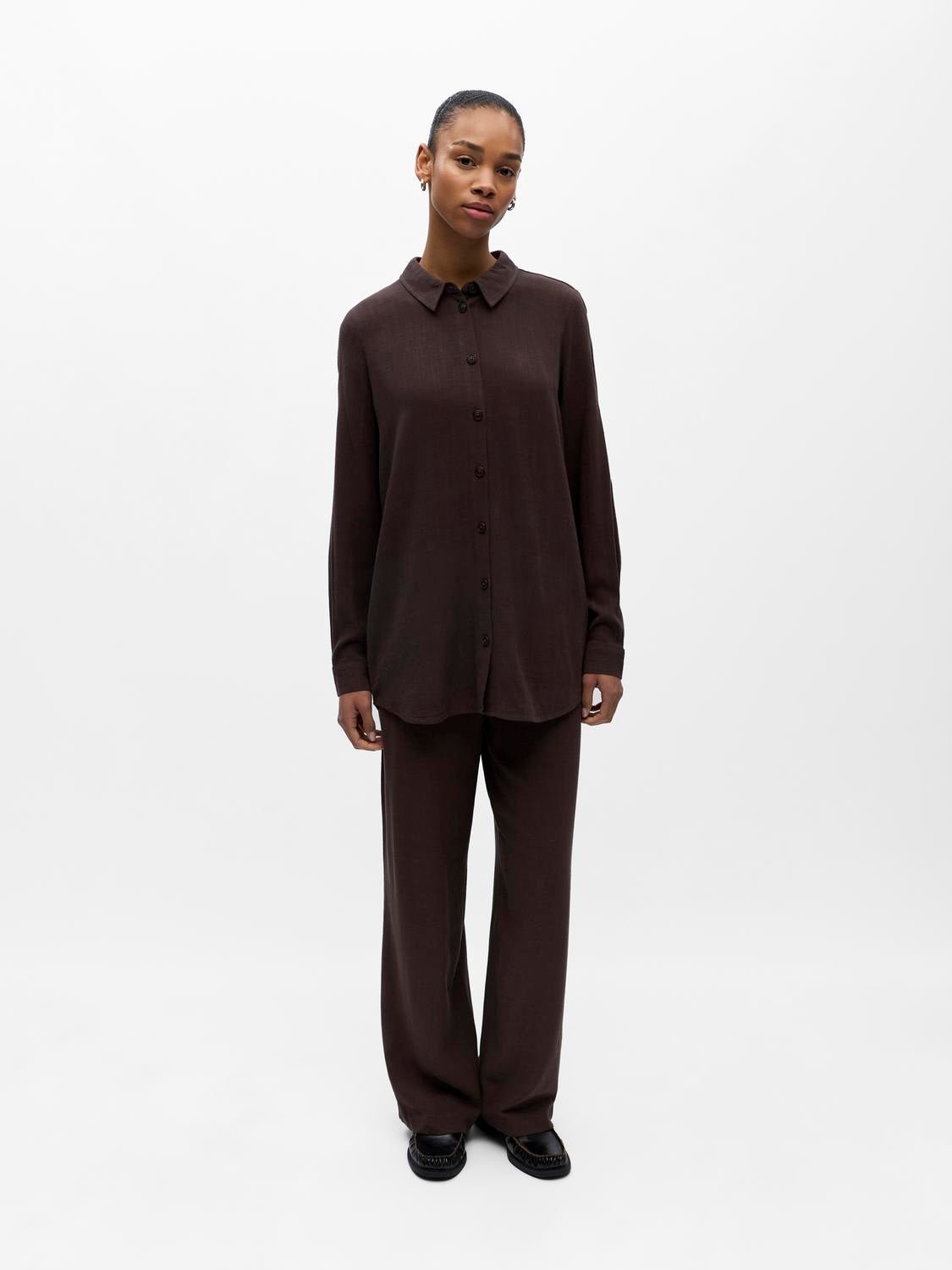 OBJSANNE Shirt - Seal Brown - VERO MODA & VILA Bergvik