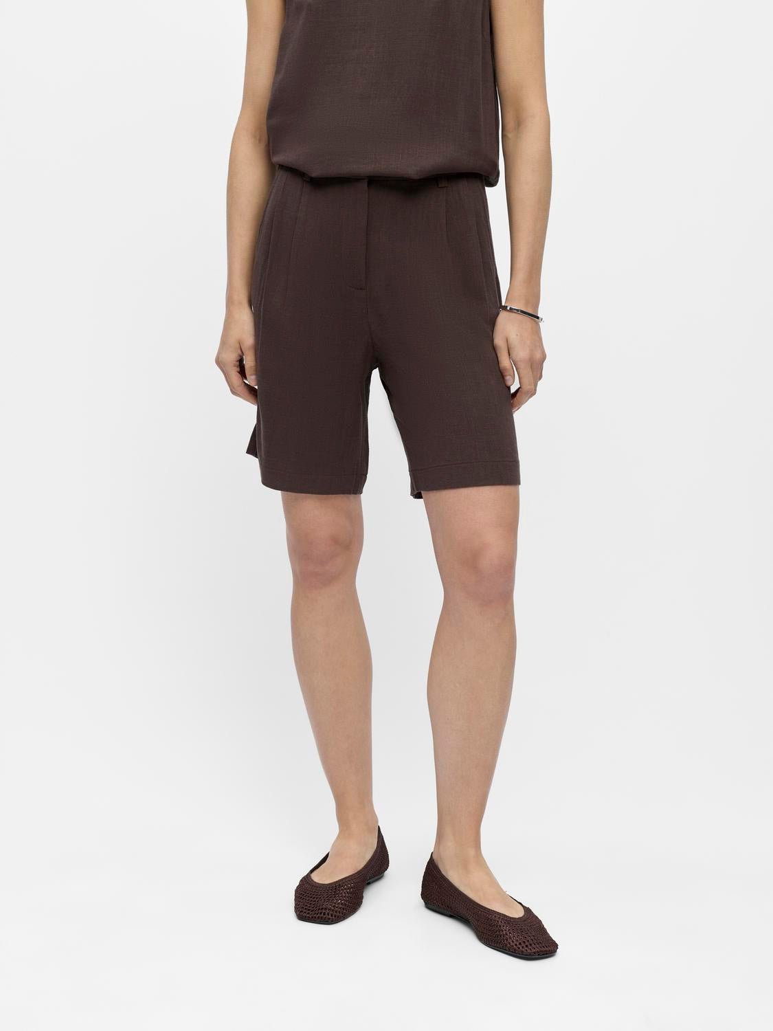 OBJSANNE Shorts - Seal Brown - VERO MODA & VILA Bergvik