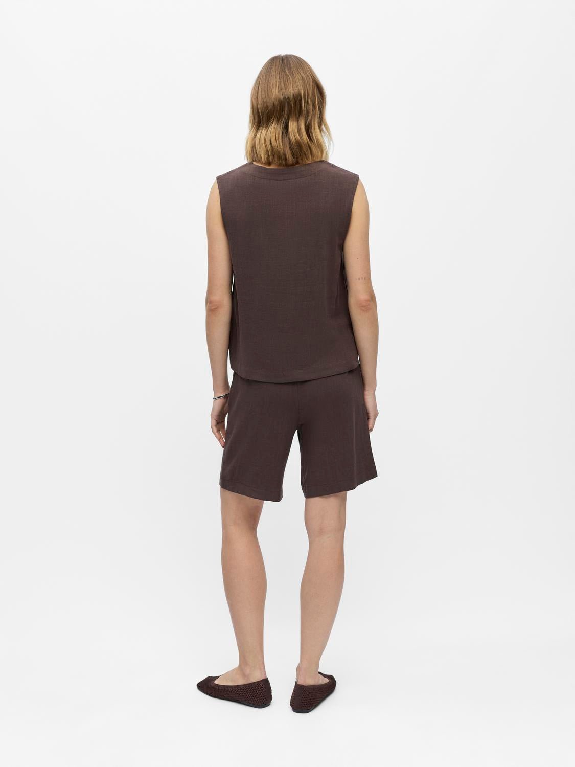 OBJSANNE Top - Seal Brown - VERO MODA & VILA Bergvik