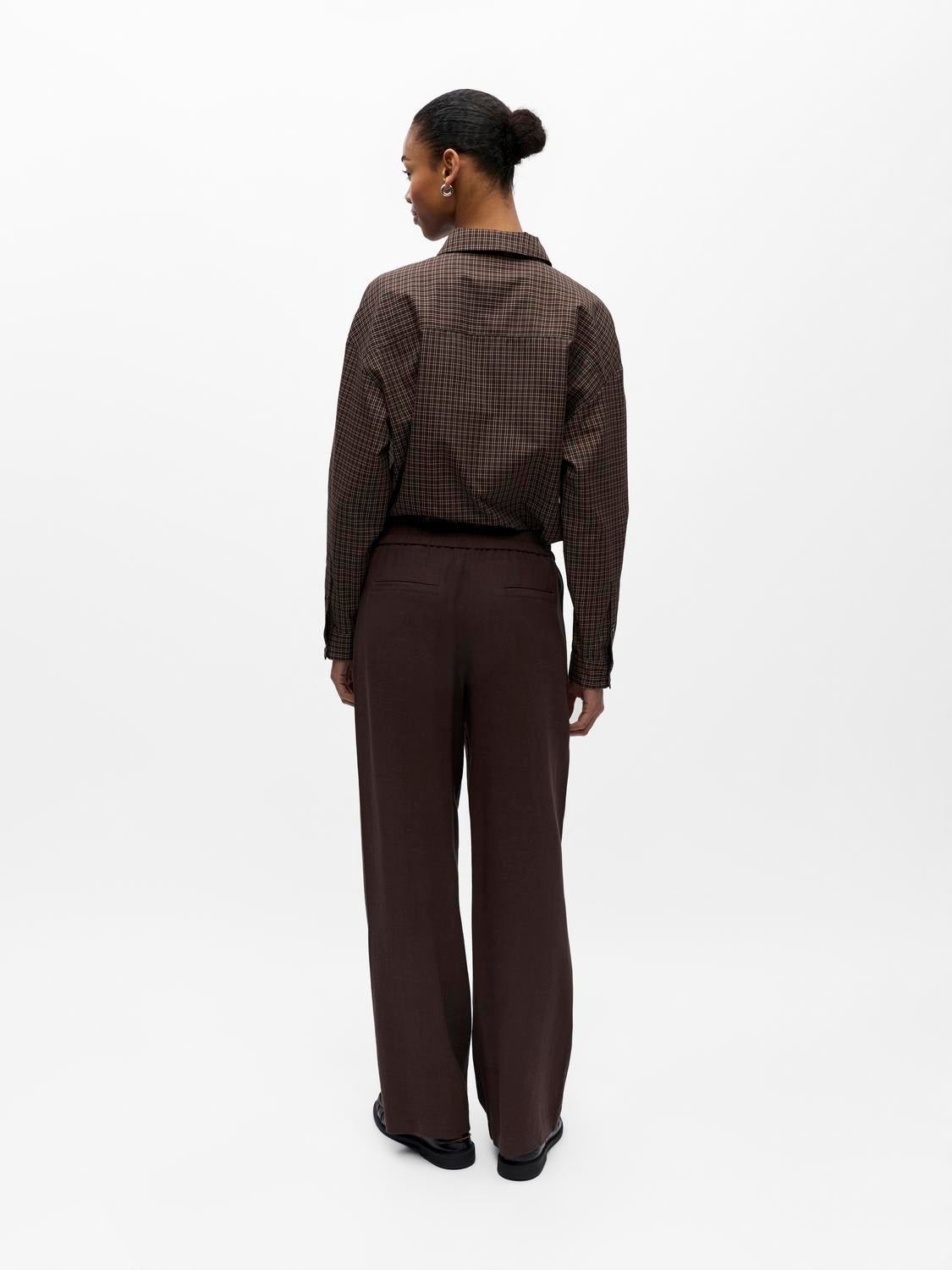 OBJSANNE Trousers - Seal Brown - VERO MODA & VILA Bergvik