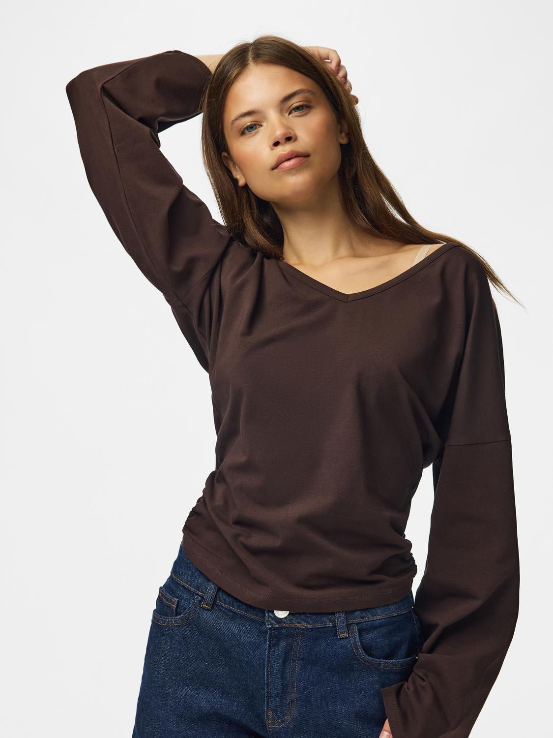 PCALLI Top - Chocolate Plum - VERO MODA & VILA Bergvik