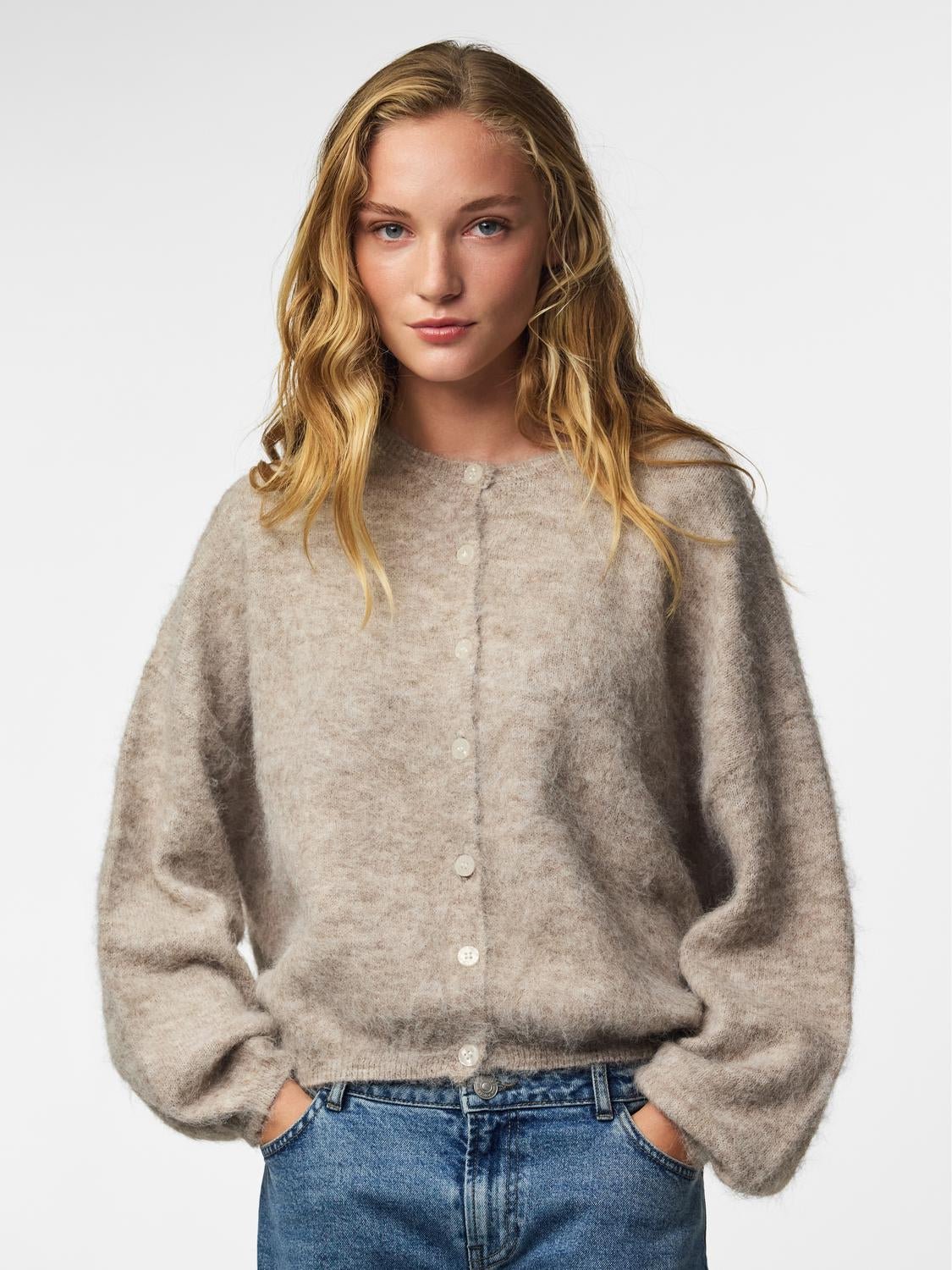 PCALLIE Knitted Cardigan - Greige - VERO MODA & VILA Bergvik