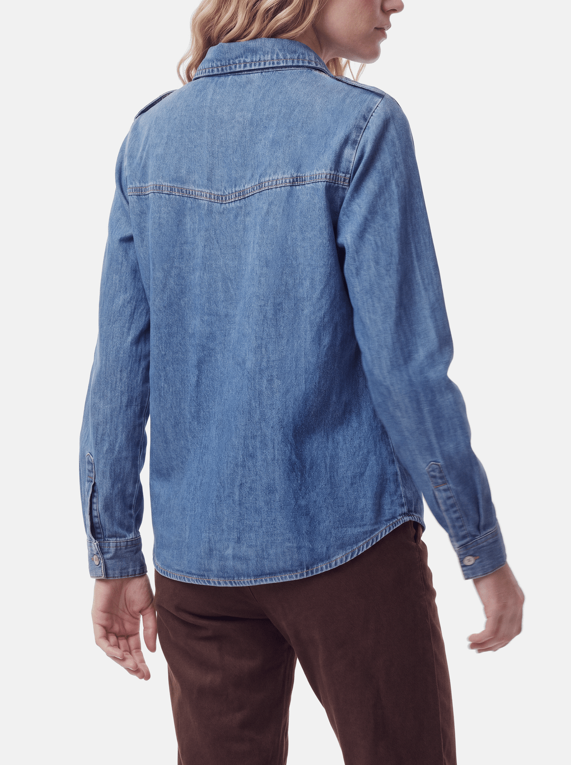 PCEVA Denim Shirt - Medium Blue Denim - VERO MODA & VILA Bergvik