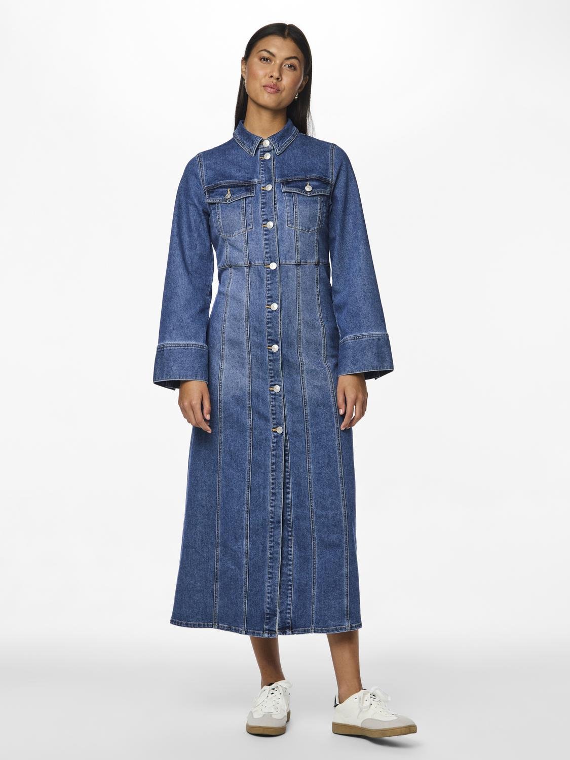 PCFEMMA Long Dress - Medium Blue Denim - VERO MODA & VILA Bergvik