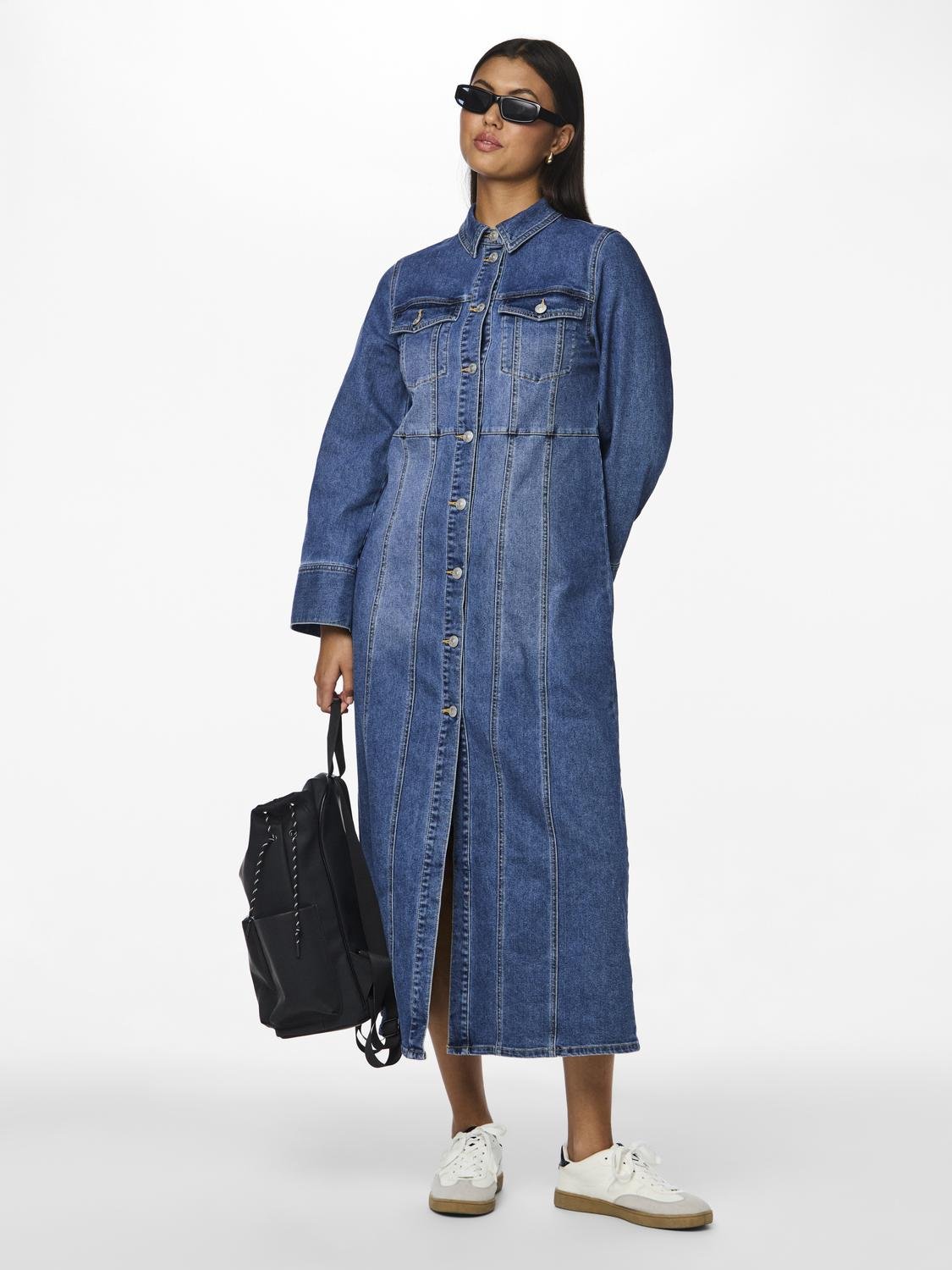 PCFEMMA Long Dress - Medium Blue Denim - VERO MODA & VILA Bergvik