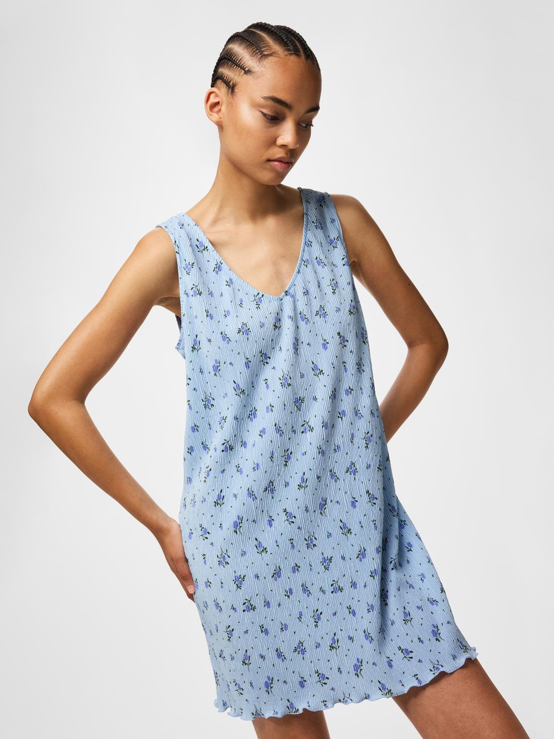 PCFLORA Short Dress - Cashmere Blue - VERO MODA & VILA Bergvik