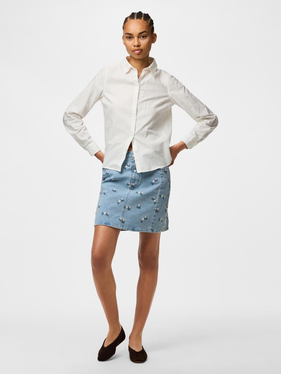 PCFLORA Short Skirt - Light Blue Denim - VERO MODA & VILA Bergvik