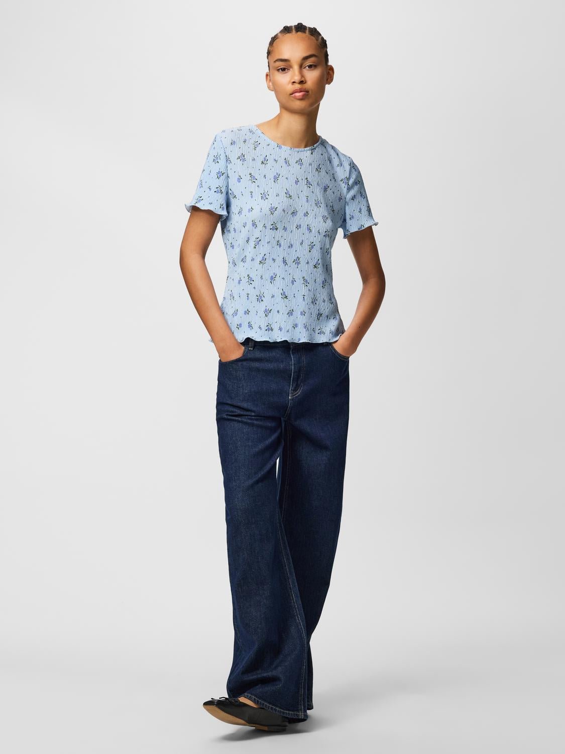 PCFLORA T-Shirt - Cashmere Blue - VERO MODA & VILA Bergvik