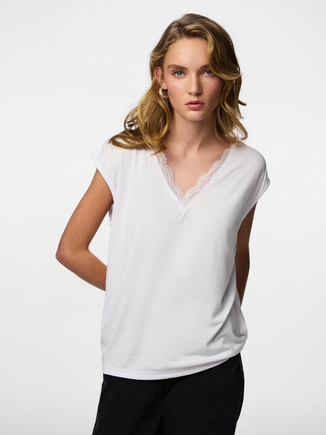 PCKAMALA T-Shirt - Bright White - VERO MODA & VILA Bergvik