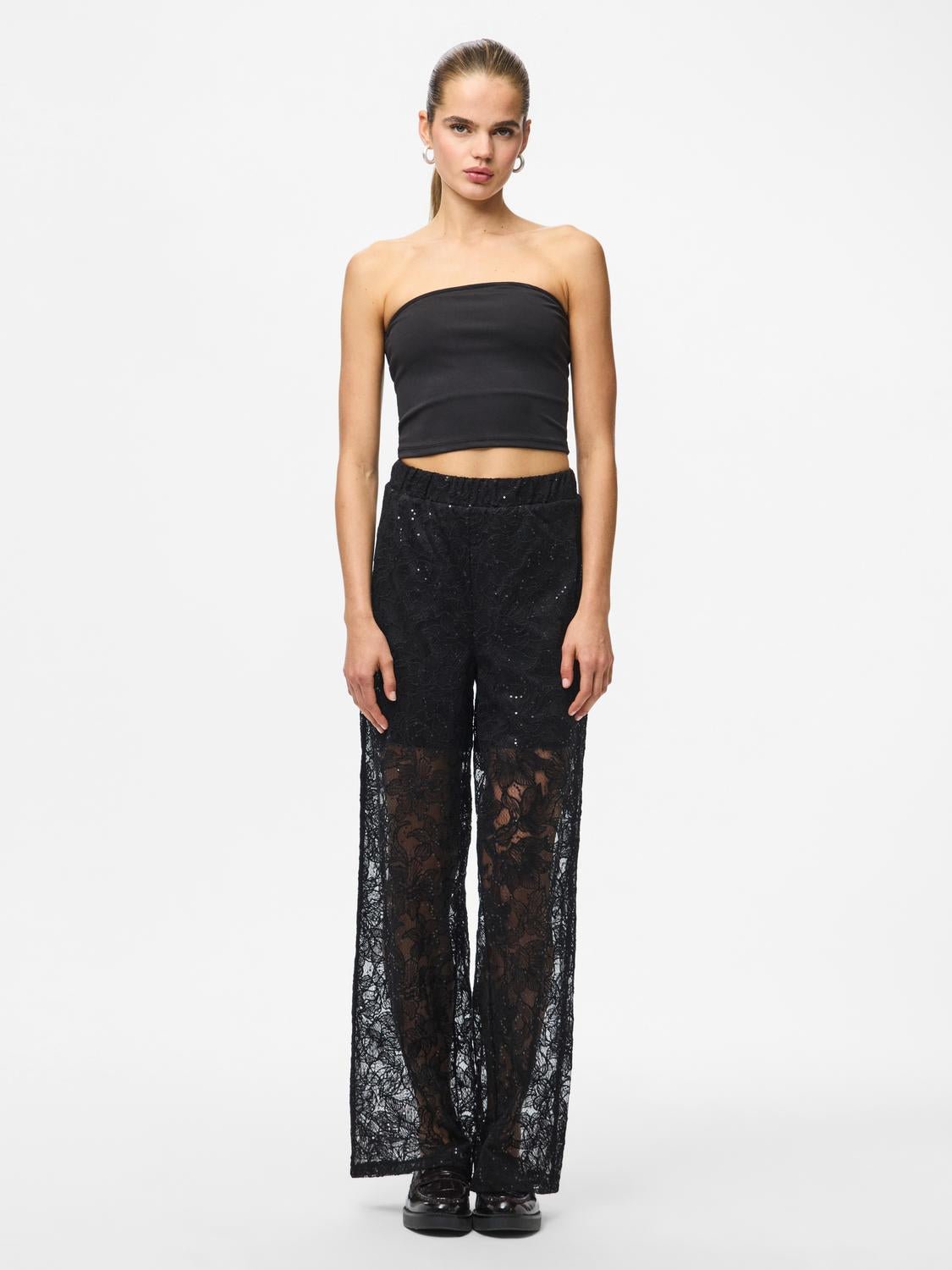 PCLOUISE Trousers - Black - VERO MODA & VILA Bergvik