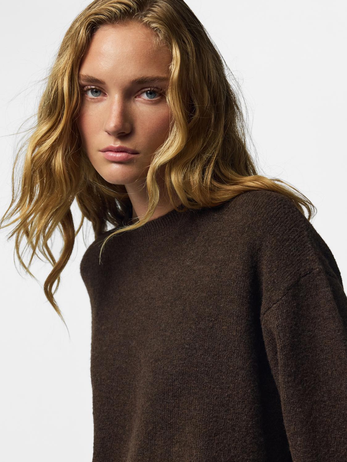 PCSALLY Knitted Top - Hot Fudge - VERO MODA & VILA Bergvik