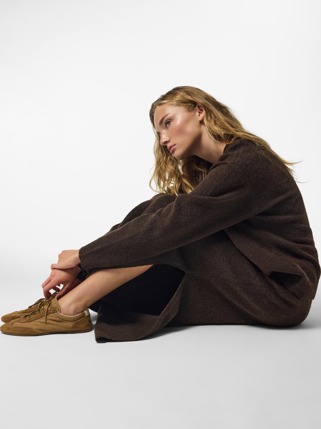 PCSALLY Knitted Top - Hot Fudge - VERO MODA & VILA Bergvik