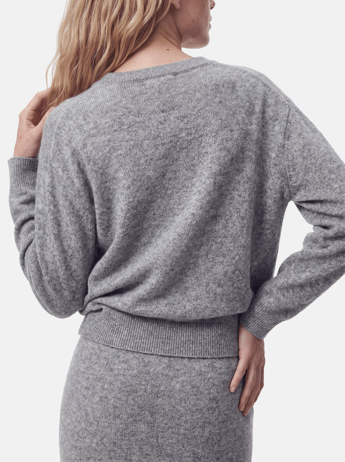 PCSALLY Knitted Top - Medium Grey Melange - VERO MODA & VILA Bergvik
