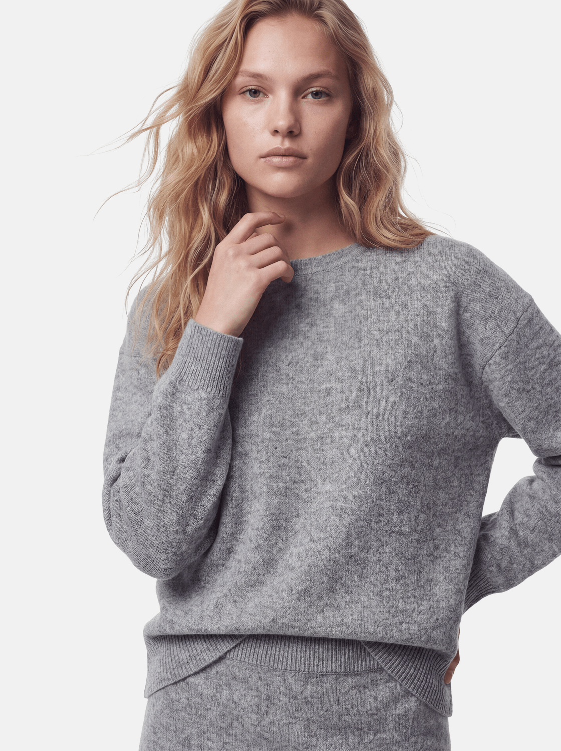PCSALLY Knitted Top - Medium Grey Melange - VERO MODA & VILA Bergvik