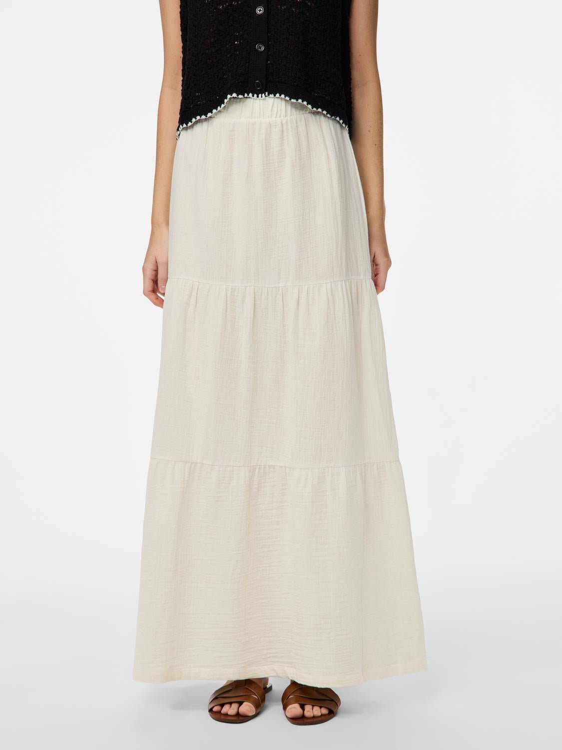 PCSIKKA Long Skirt - Cloud Dancer - VERO MODA & VILA Bergvik
