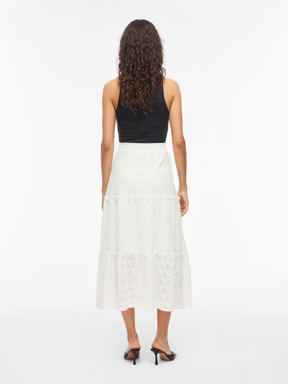 VIAMALINA Midi Skirt - Snow White - VERO MODA & VILA Bergvik