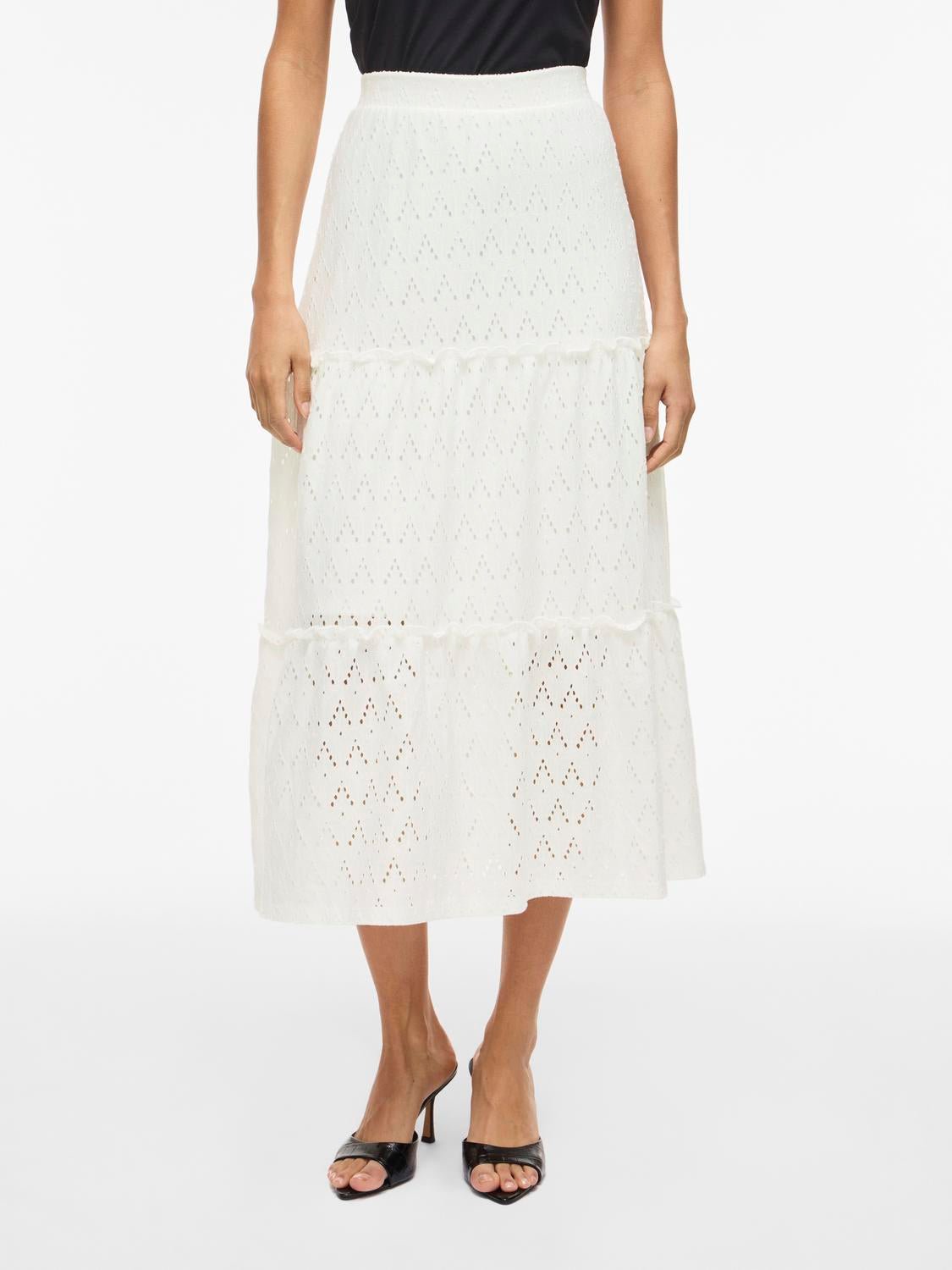 VIAMALINA Midi Skirt - Snow White - VERO MODA & VILA Bergvik