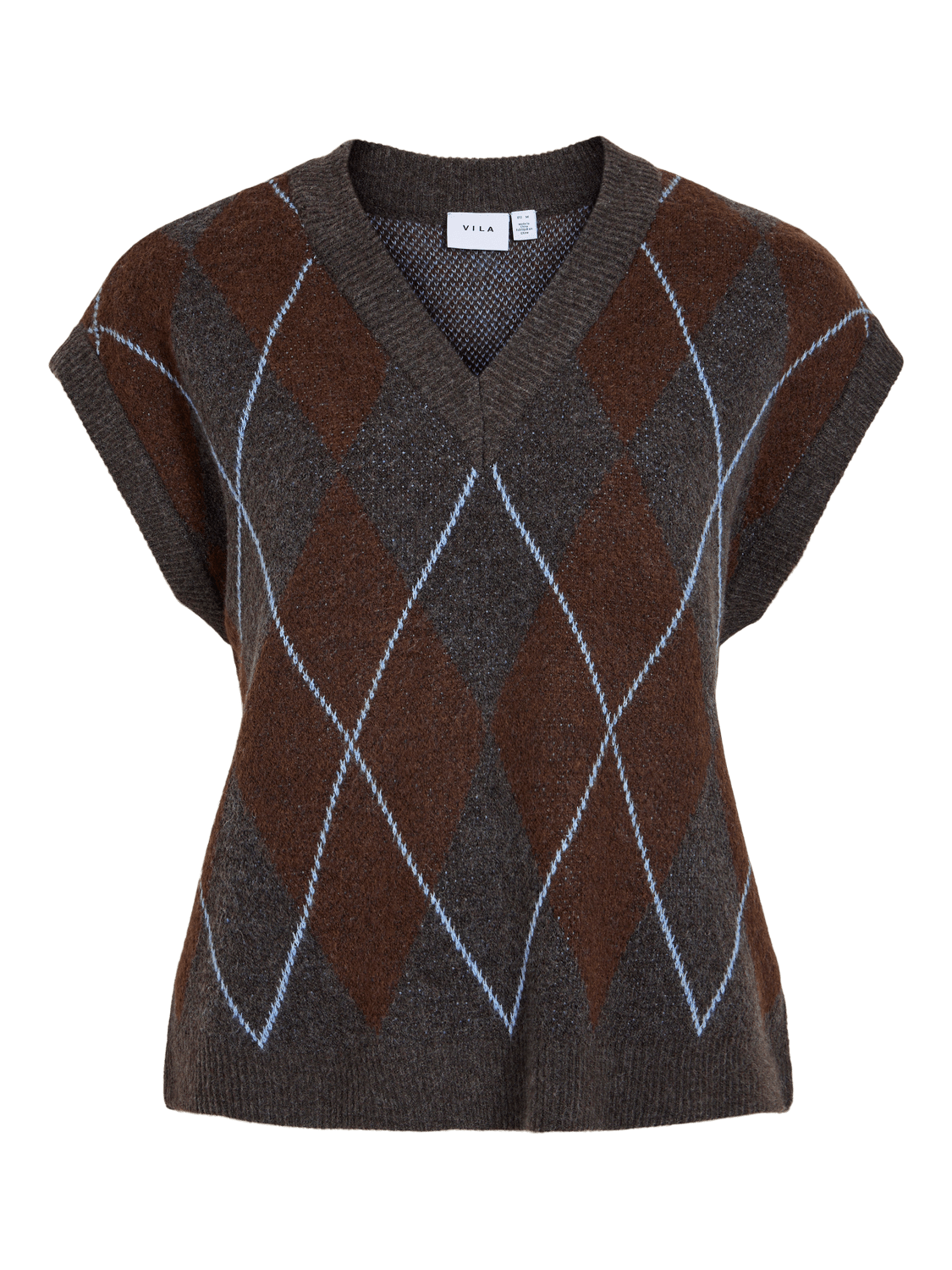VIARGYLE Knitted Waistcoat - Dark Grey Melange - VERO MODA & VILA Bergvik
