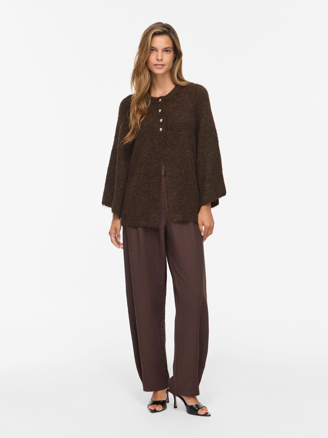 VIBOWS Knitted Cardigan - Coffee Bean - VERO MODA & VILA Bergvik