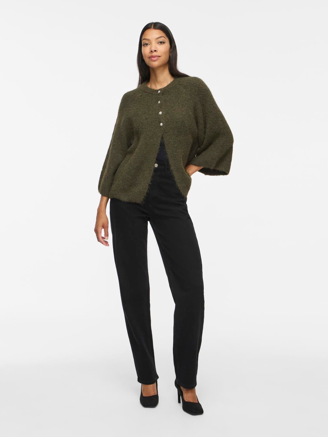VIBOWS Knitted Cardigan - Forest Night - VERO MODA & VILA Bergvik