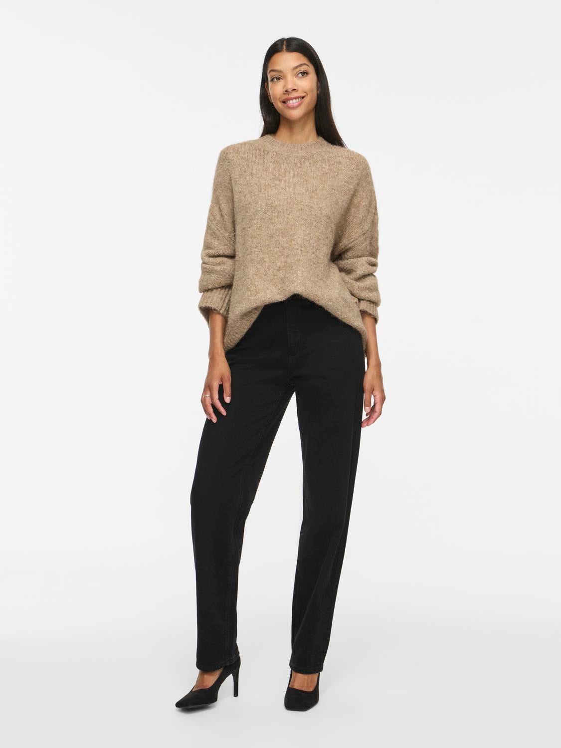 VIBOWS Pullover - Dark Natural Melange - VERO MODA & VILA Bergvik