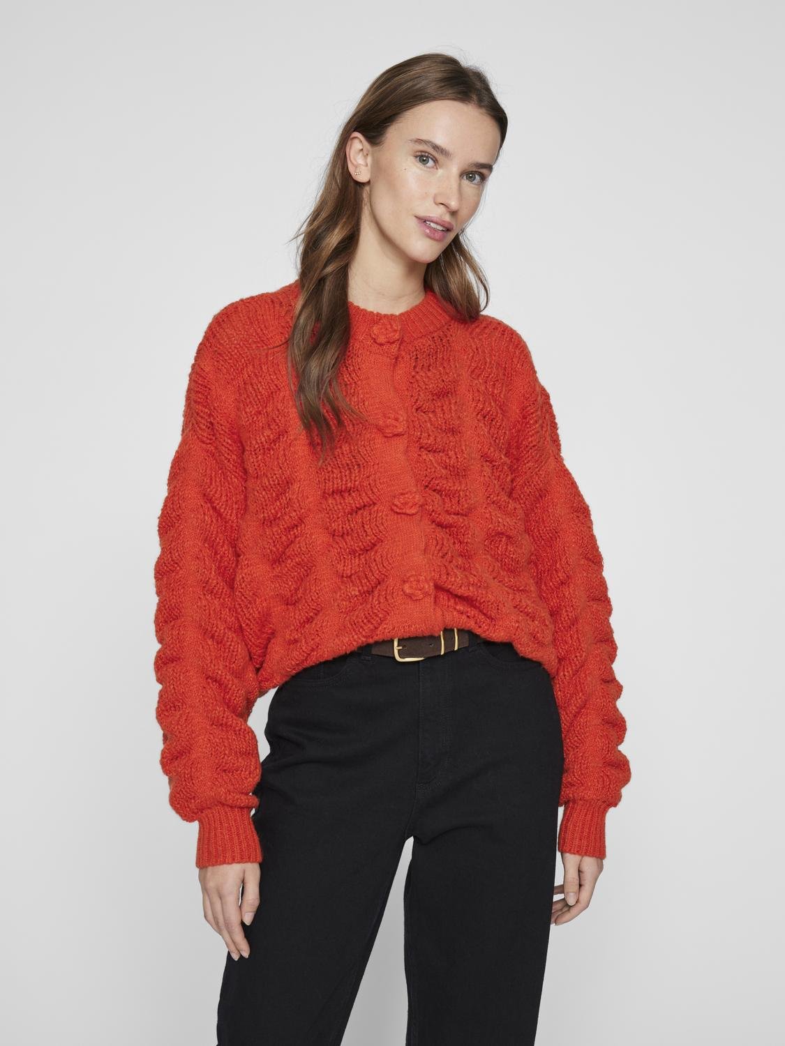 VICHANA Knit Cardigan - Poppy Red - VERO MODA & VILA Bergvik