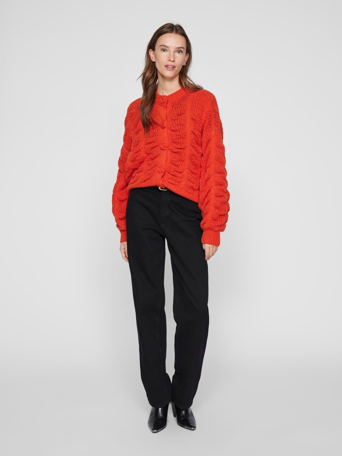 VICHANA Knit Cardigan - Poppy Red - VERO MODA & VILA Bergvik