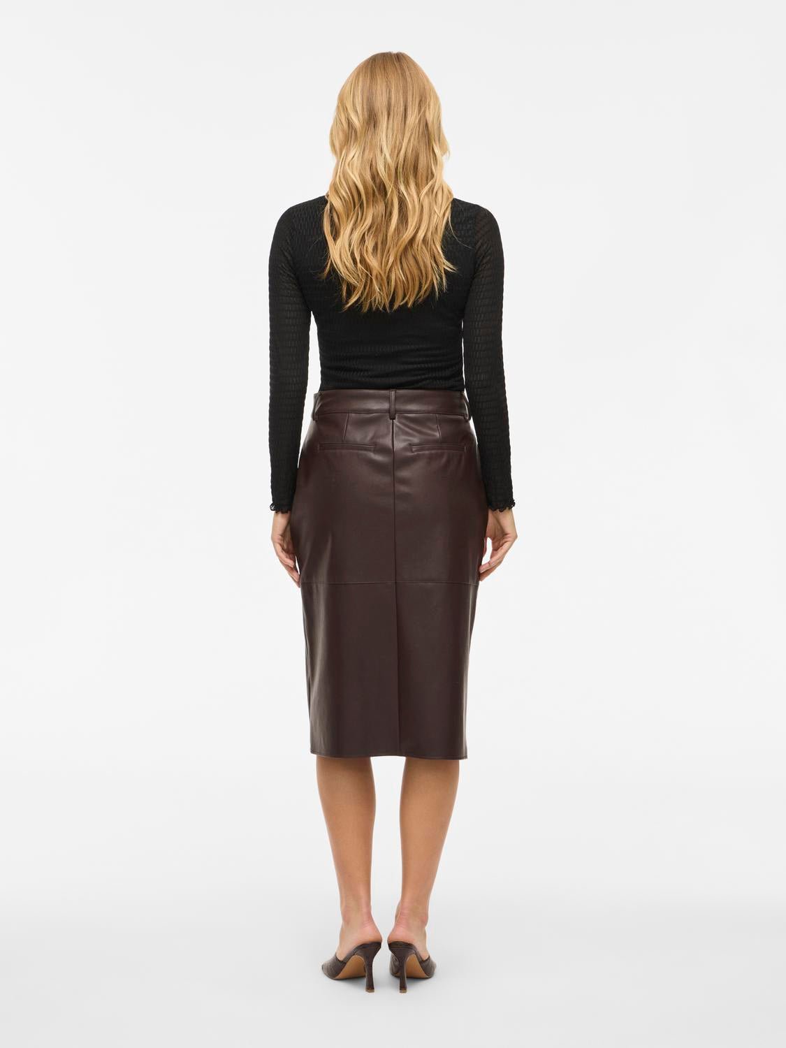 VIDAGMAR Midi Skirt - Coffee Bean - VERO MODA & VILA Bergvik