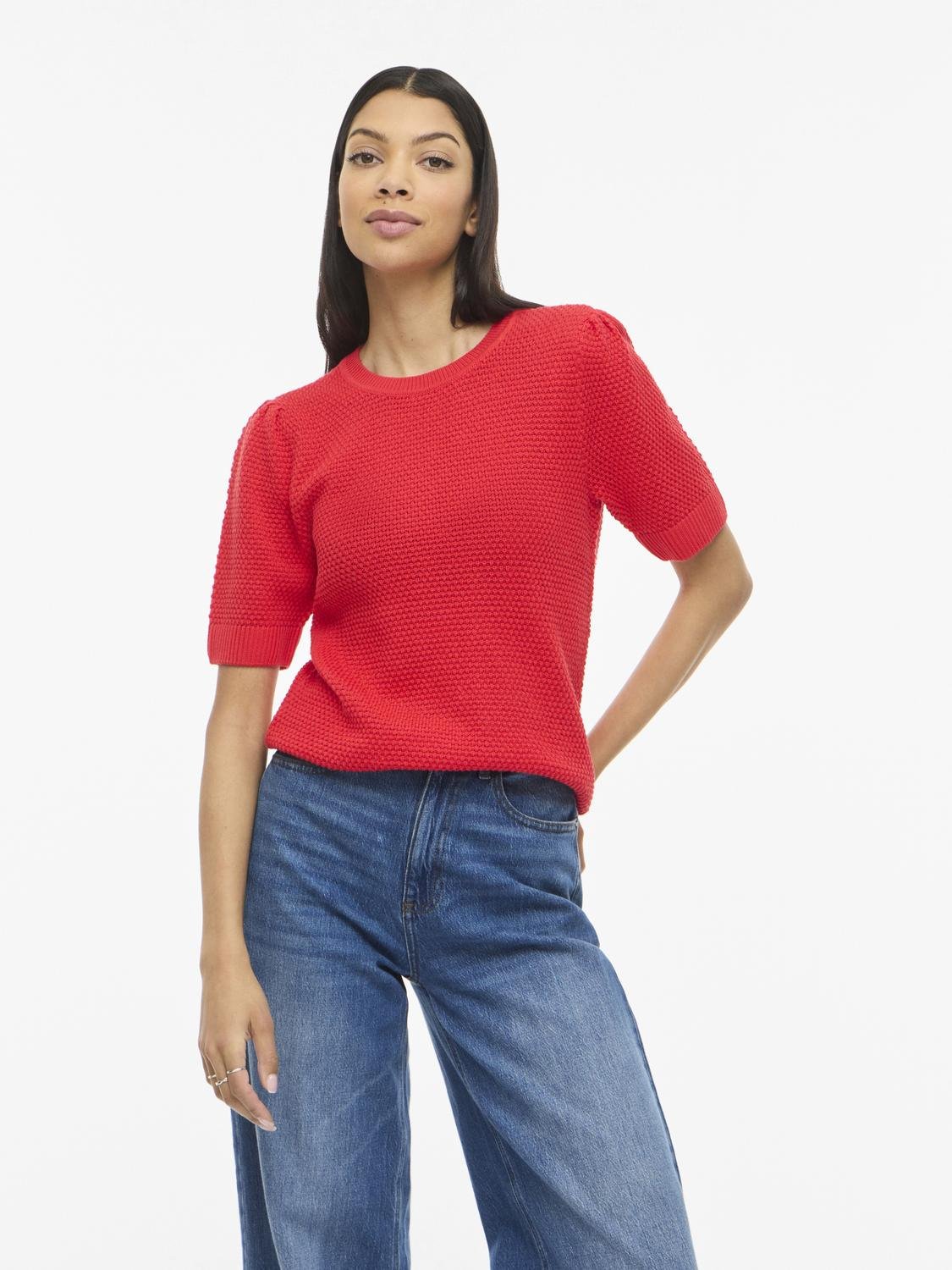 VIDALO Knit Top - Hibiscus - VERO MODA & VILA Bergvik