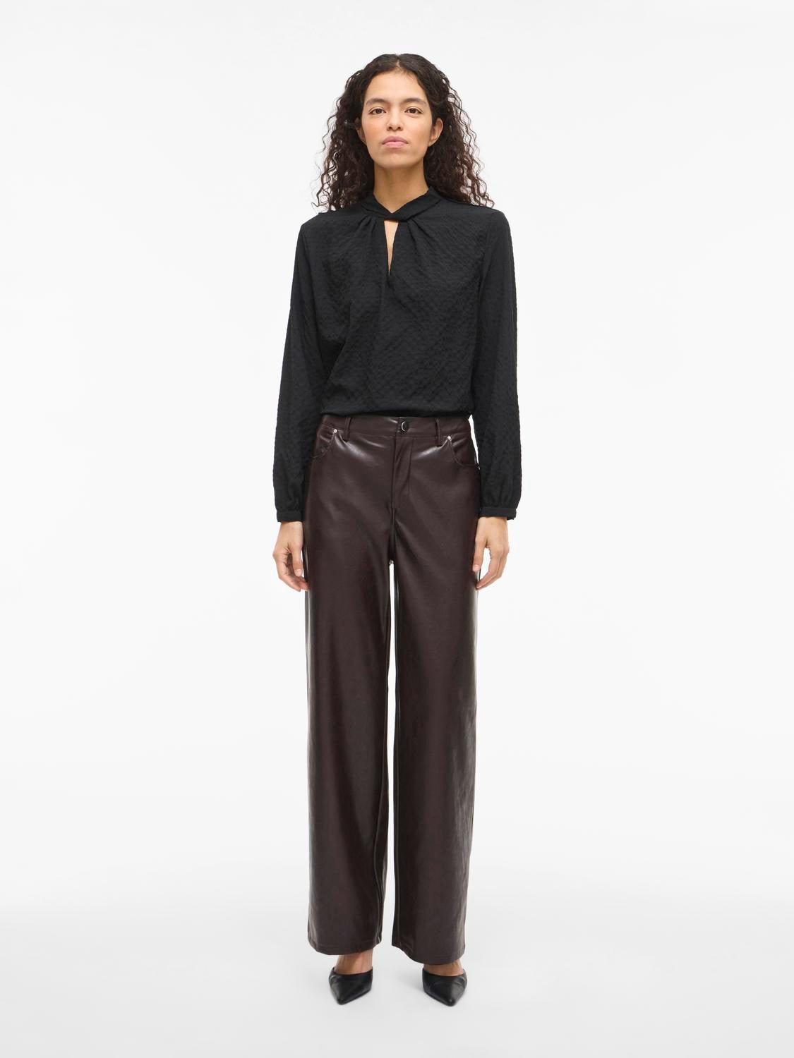 VIELANA Trousers - Coffee Bean - VERO MODA & VILA Bergvik