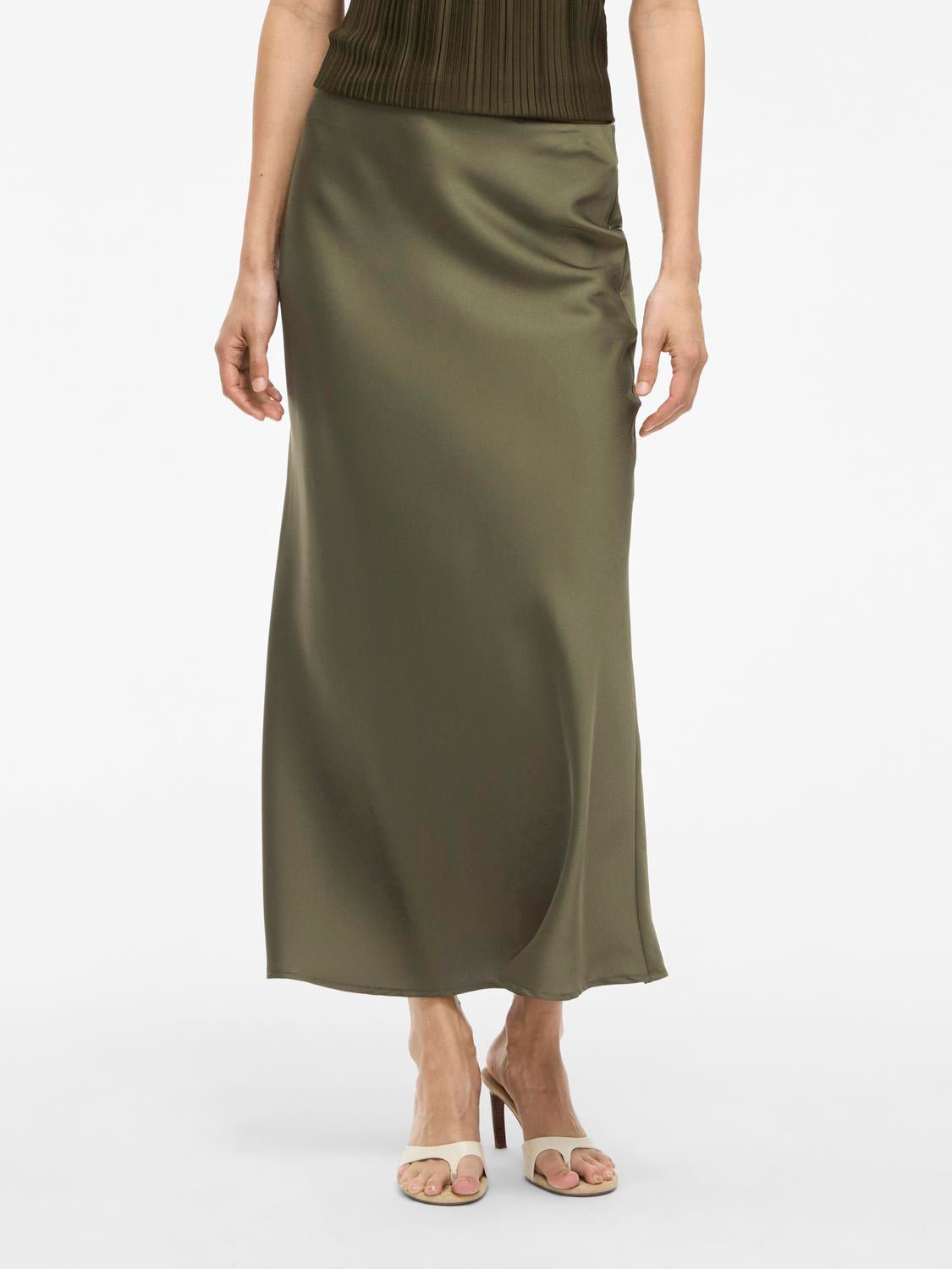 VIELLETTE Midi Skirt - Dusty Olive - VERO MODA & VILA Bergvik