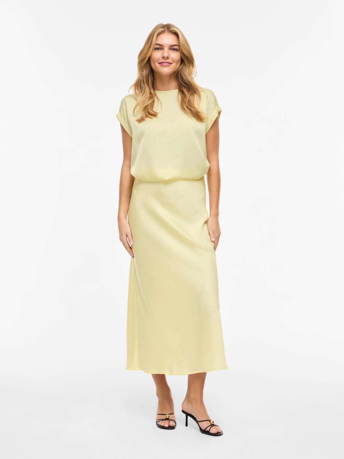 VIELLETTE Midi Skirt - Pastel Yellow - VERO MODA & VILA Bergvik