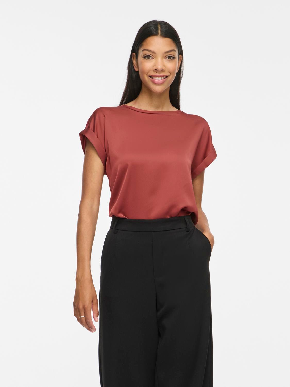 VIELLETTE Top - Marsala - VERO MODA & VILA Bergvik