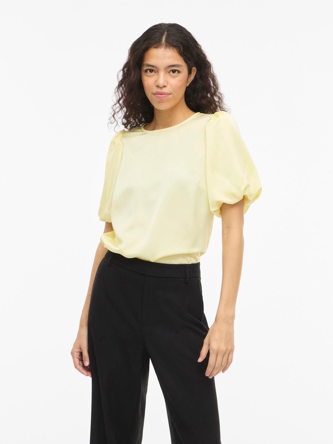 VIELLETTE Top - Pastel Yellow - VERO MODA & VILA Bergvik