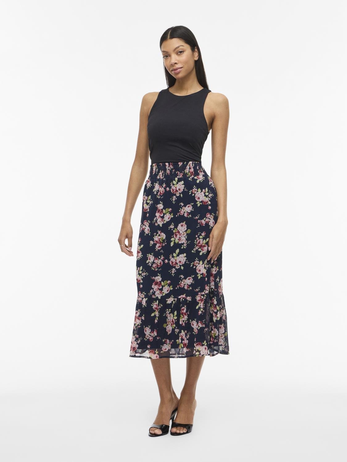 VIEMMA Midi Skirt - Navy Blazer - VERO MODA & VILA Bergvik