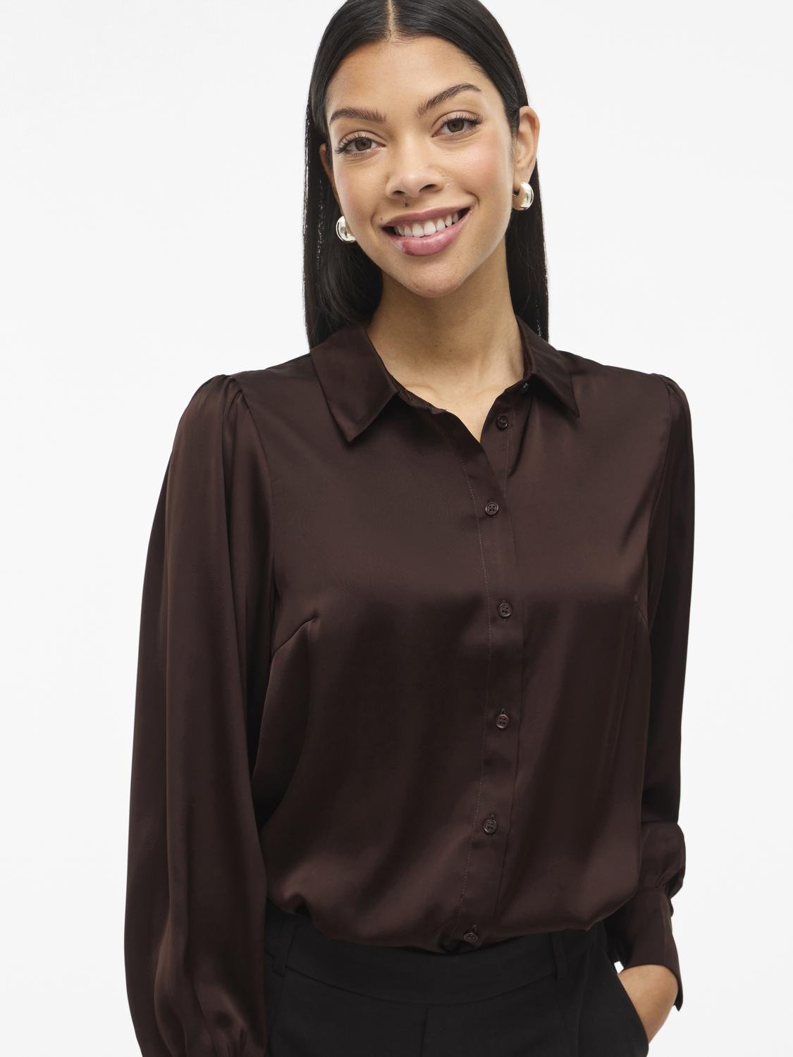 VIENNA Shirt - Coffee Bean - VERO MODA & VILA Bergvik