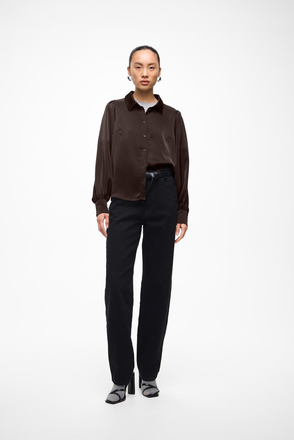 VIENNA Shirt - Coffee Bean - VERO MODA & VILA Bergvik