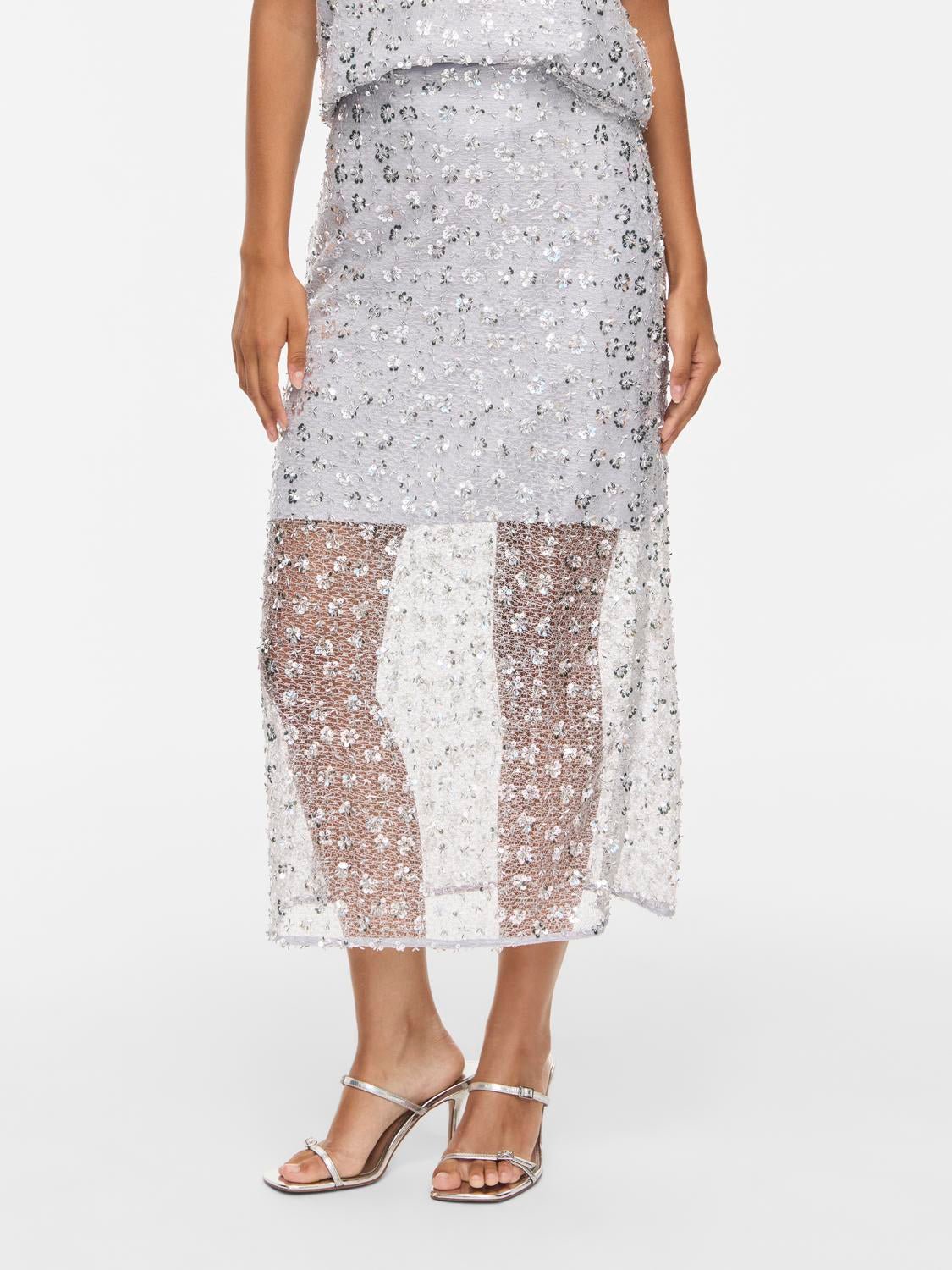 VIGLITA Midi Skirt - Silver - VERO MODA & VILA Bergvik