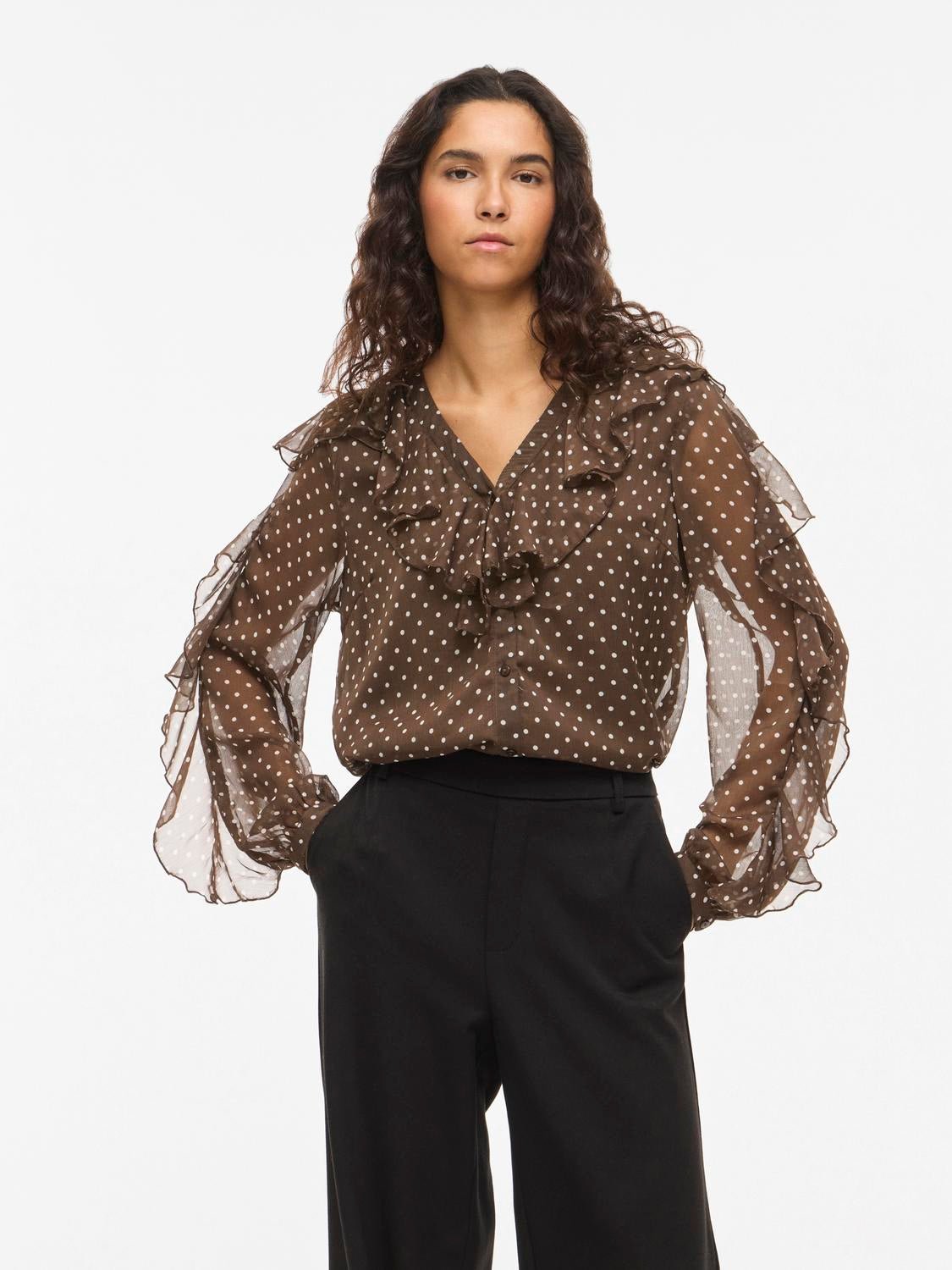 VIHARLEY Top - Chocolate Brown - VERO MODA & VILA Bergvik