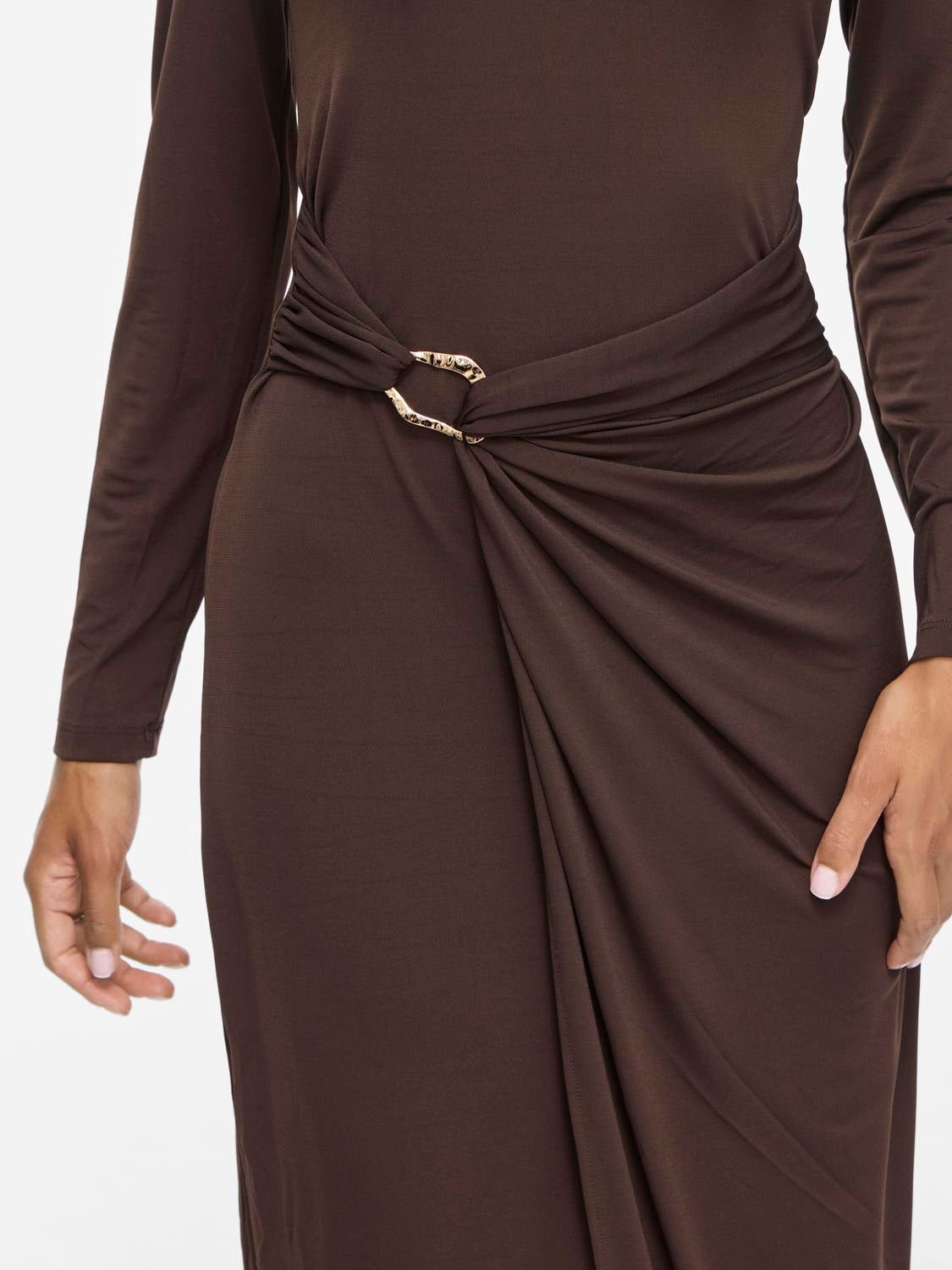 VIJUSTINE Long Dress - Coffee Bean - VERO MODA & VILA Bergvik