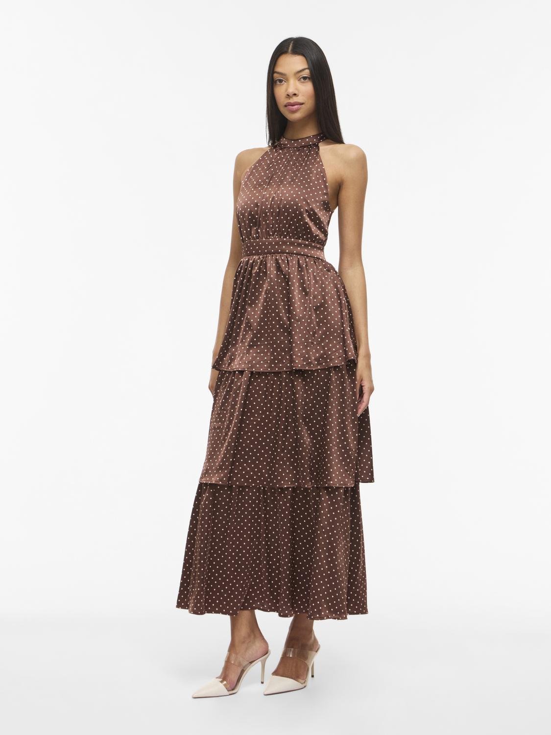 VIKIMMIE Long Dress - Shaved Chocolate - VERO MODA & VILA Bergvik