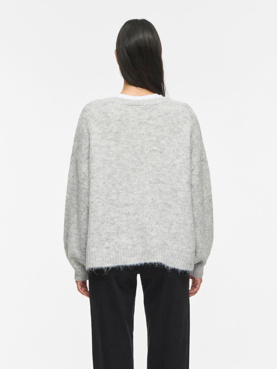 VILAMPE Knitted Cardigan - Medium Grey Melange - VERO MODA & VILA Bergvik