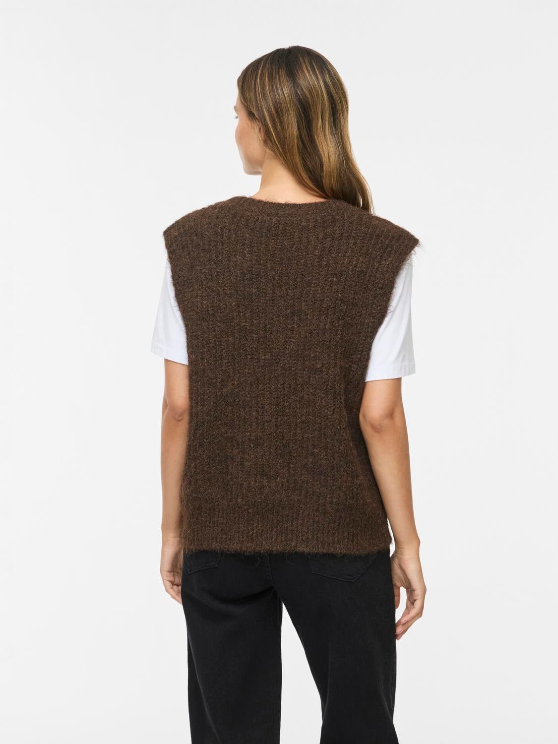 VILAMPE Knitted Waistcoat - Coffee Bean - VERO MODA & VILA Bergvik