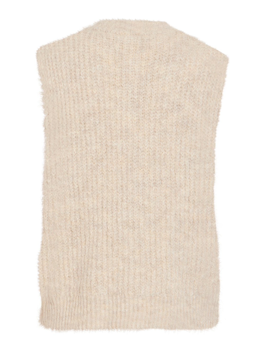 VILAMPE Knitted Waistcoat - Super Light Natural Melan - VERO MODA & VILA Bergvik