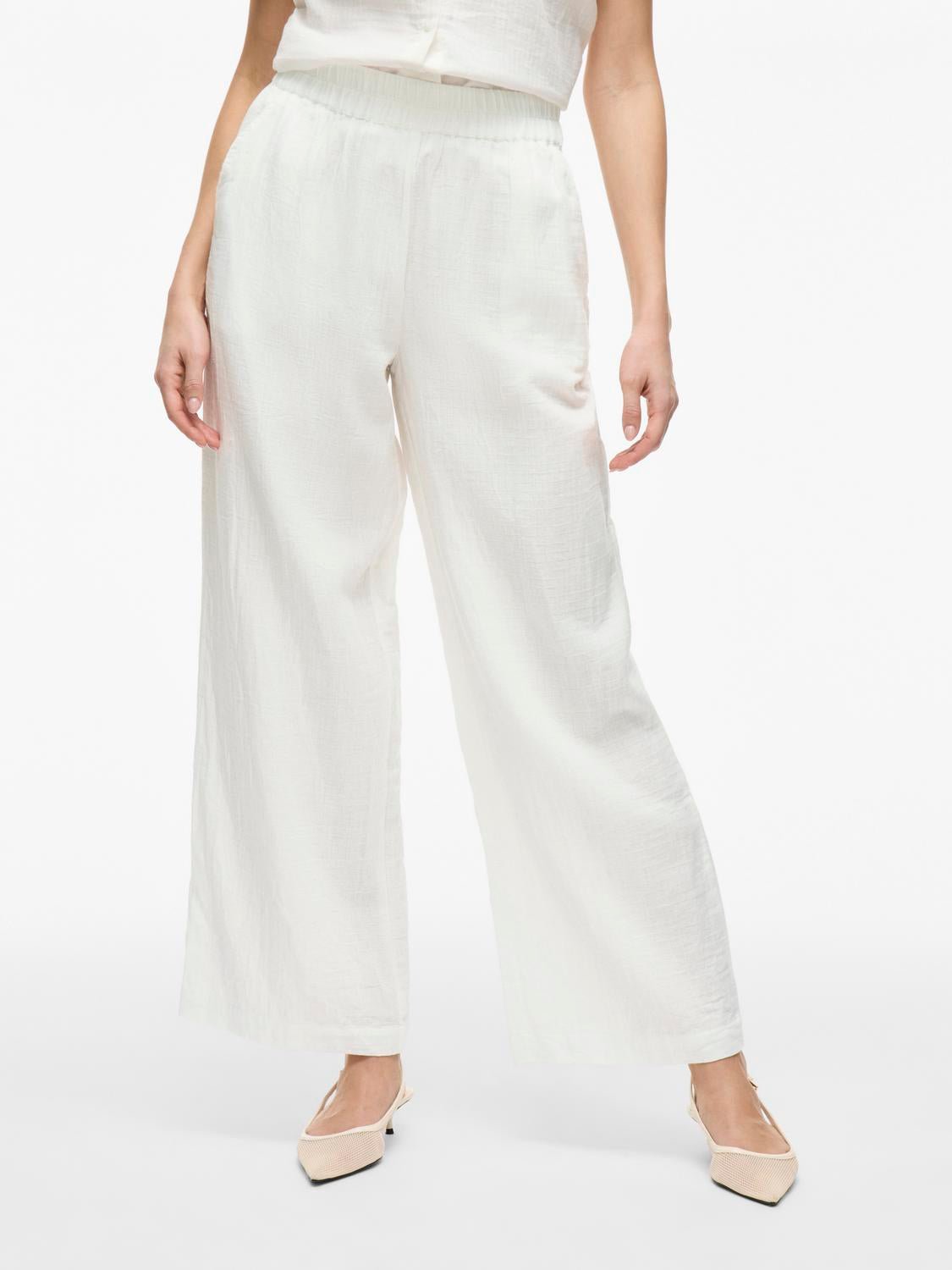 VILANIA Trousers - Snow White - VERO MODA & VILA Bergvik