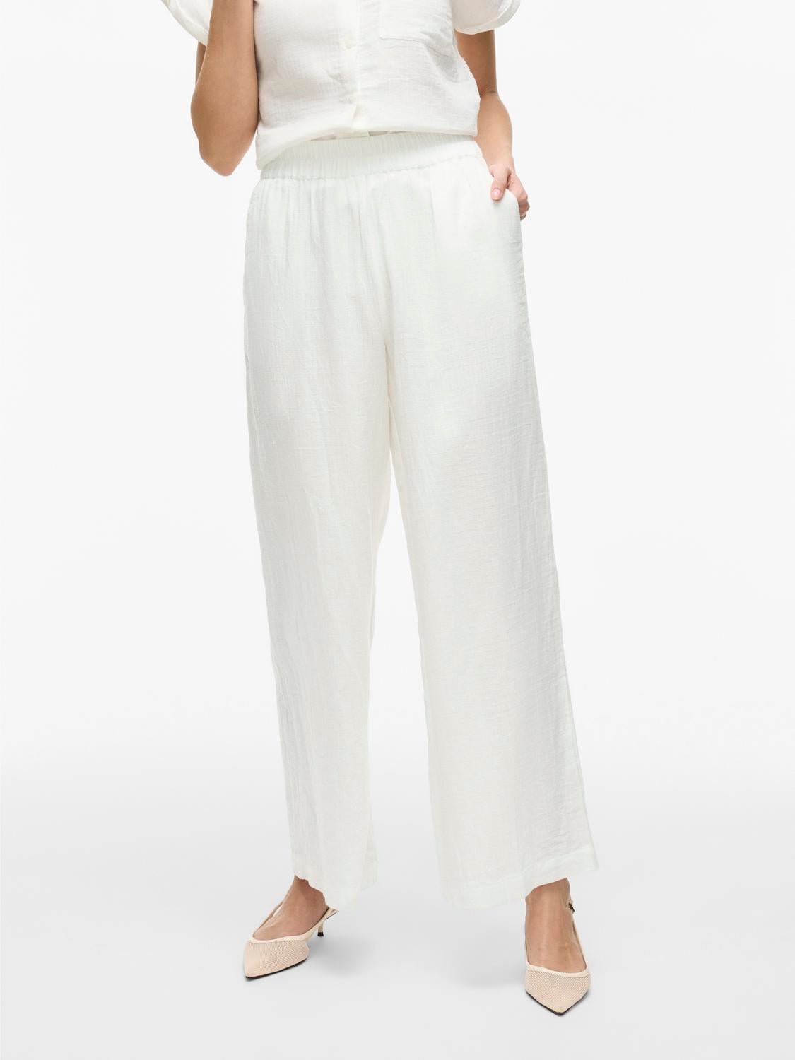 VILANIA Trousers - Snow White - VERO MODA & VILA Bergvik