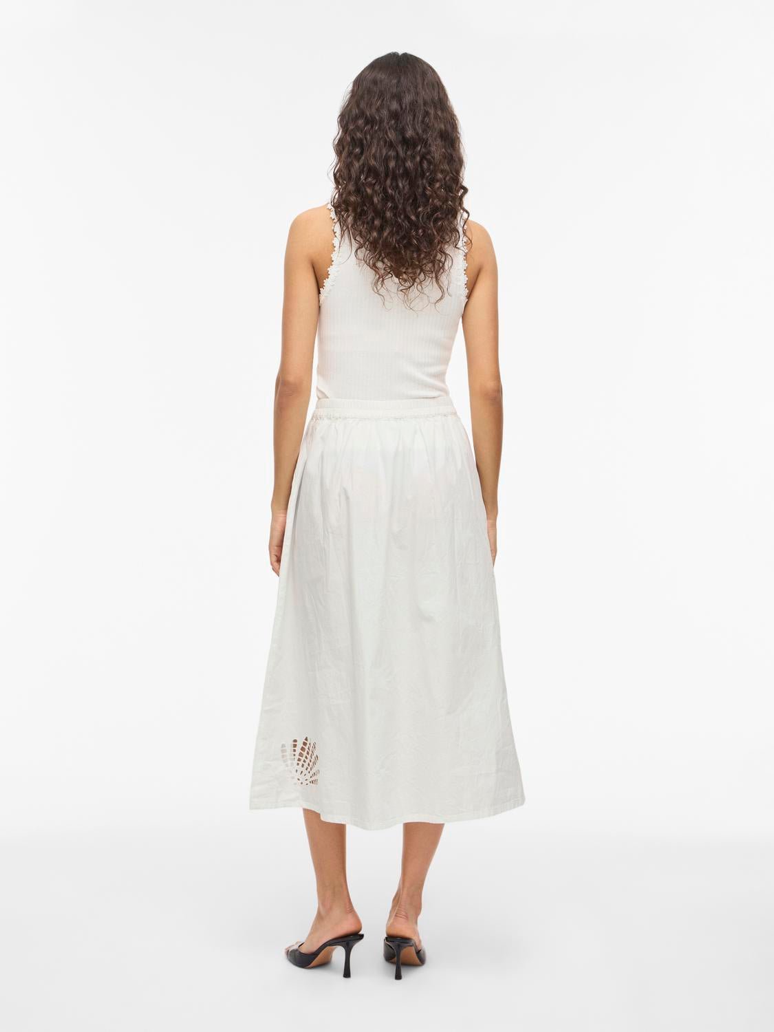 VILAYKI Midi Skirt - Snow White - VERO MODA & VILA Bergvik