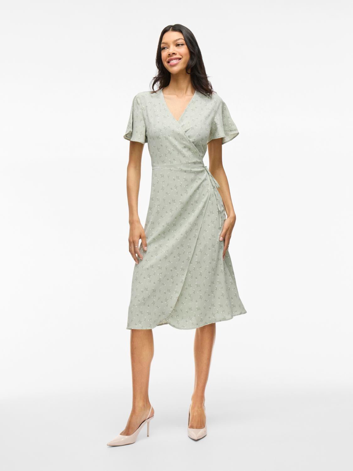 VILOVIE Midi Dress - Desert Sage - VERO MODA & VILA Bergvik
