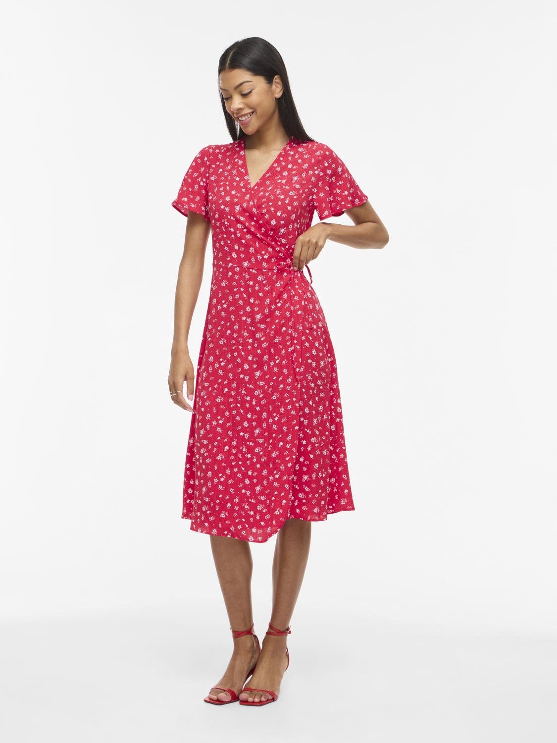 VILOVIE Midi Dress - Hibiscus - VERO MODA & VILA Bergvik